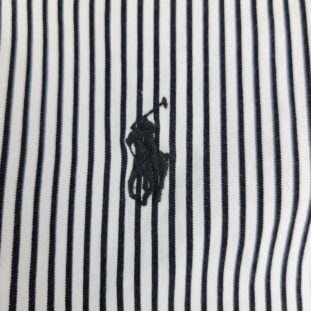 Polo Ralph Lauren Classic Fit Button Down Striped Shirt Blue/White 16.5 L Preppy - Picture 2 of 13